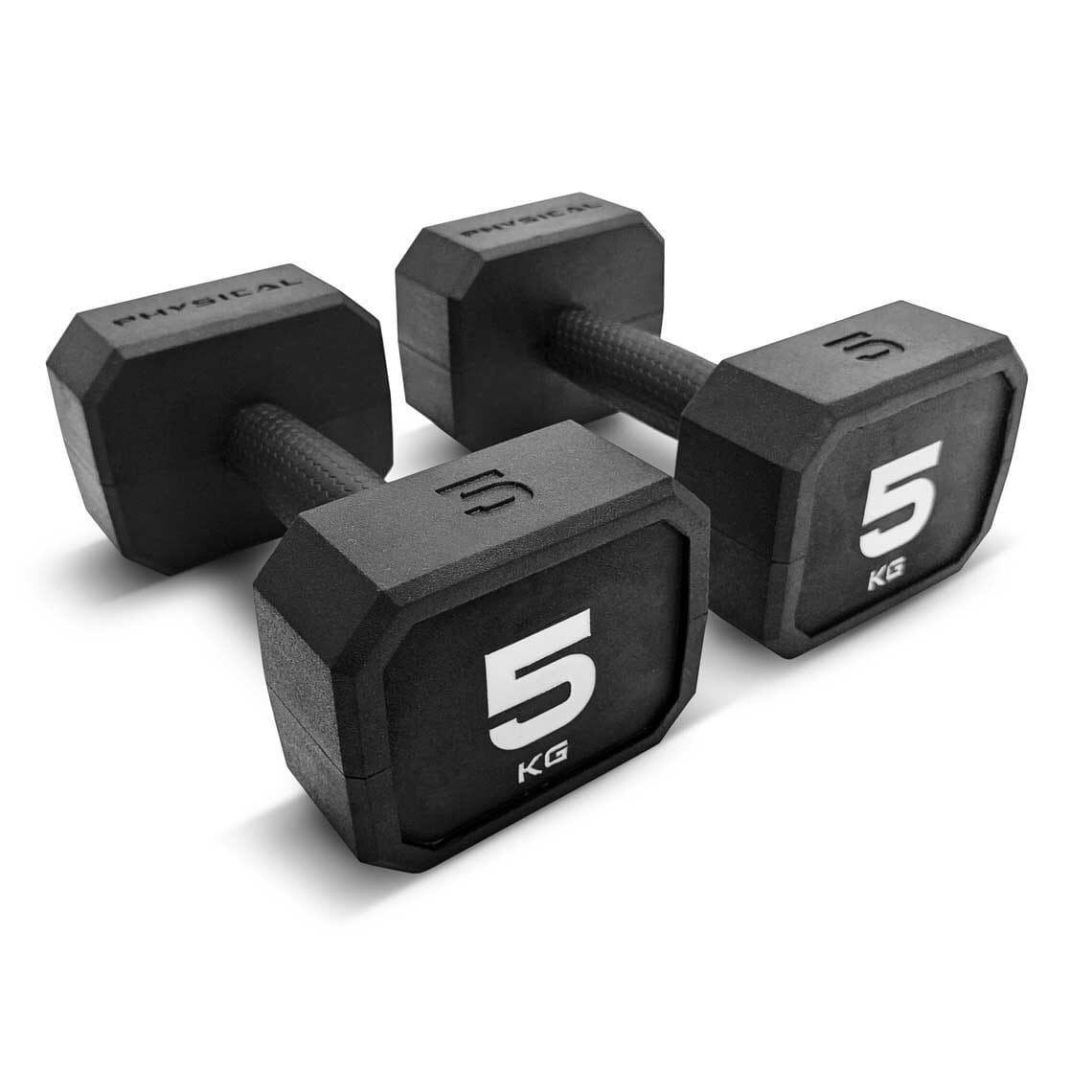 1 pair of 5kg RBX Studio Rubber Dumbbells