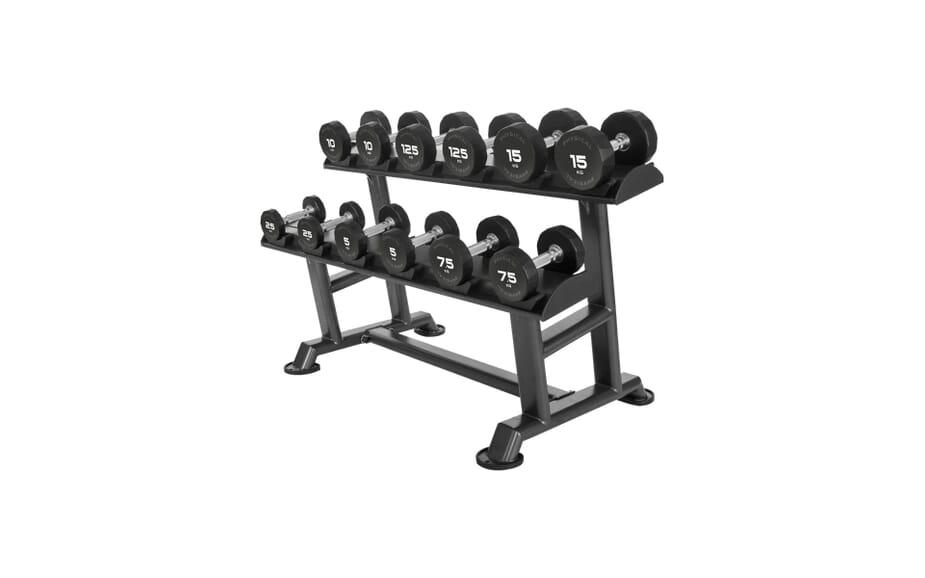 Dumbbell Saddle Racks with Rubber Dumbbell Sets