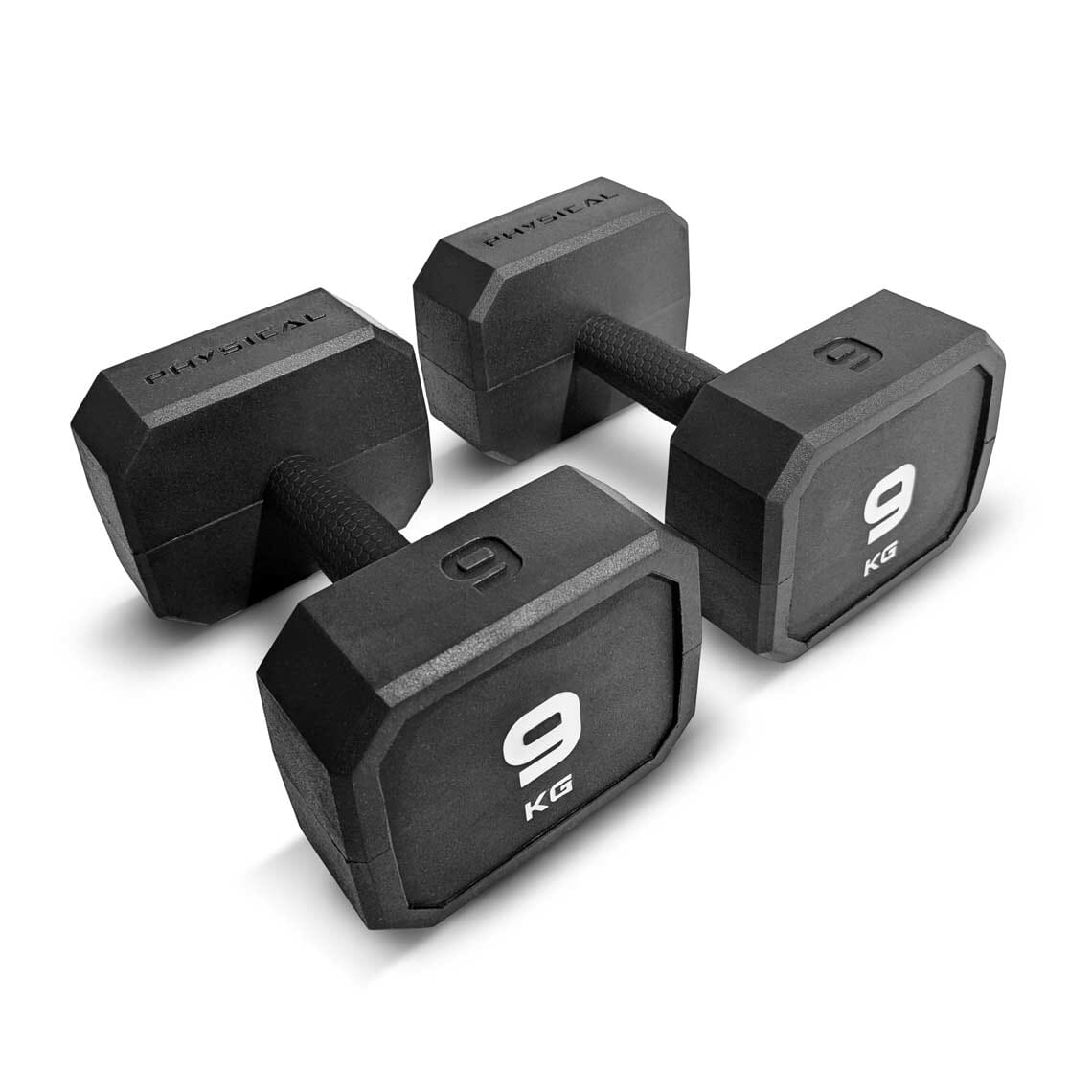 1 pair of 9kg RBX Studio Rubber Dumbbells