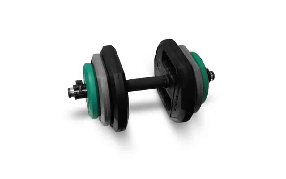 NEW Adjustable 17.5kg Rubber Dumbbell Set with Bars and Collars