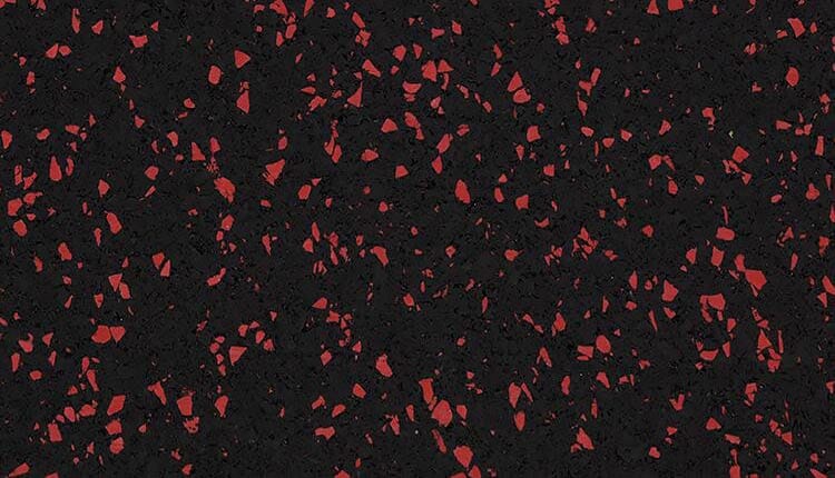 Ecore Basic Fit Rubber Flooring 8mm Roll - Black with Red Fleck