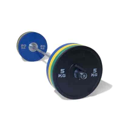 PU Competition Bumper Plate Barbell Set (115kg)