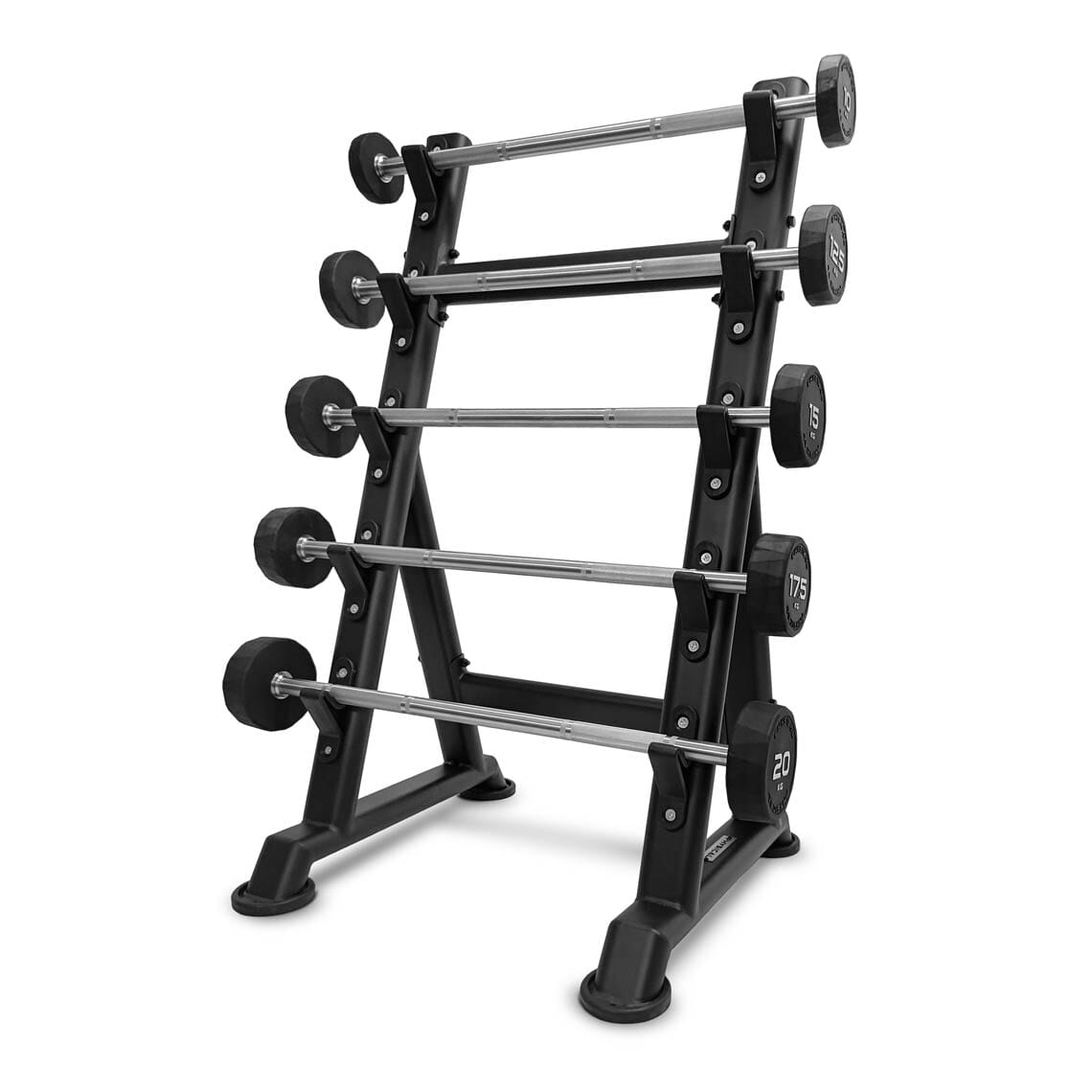 Physical 5 Rubber Barbells with Storage Rack