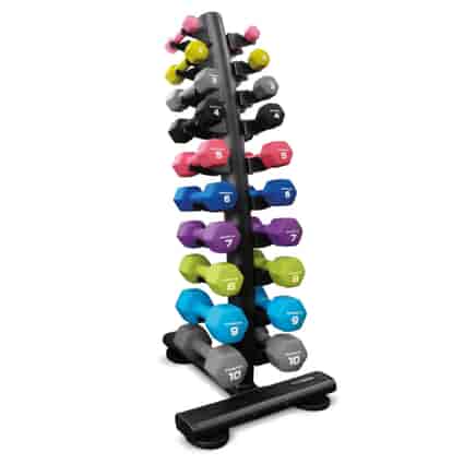 Studio Upright Dumbbell Rack - with set of 10 pairs of Neo-Hex Dumbbells